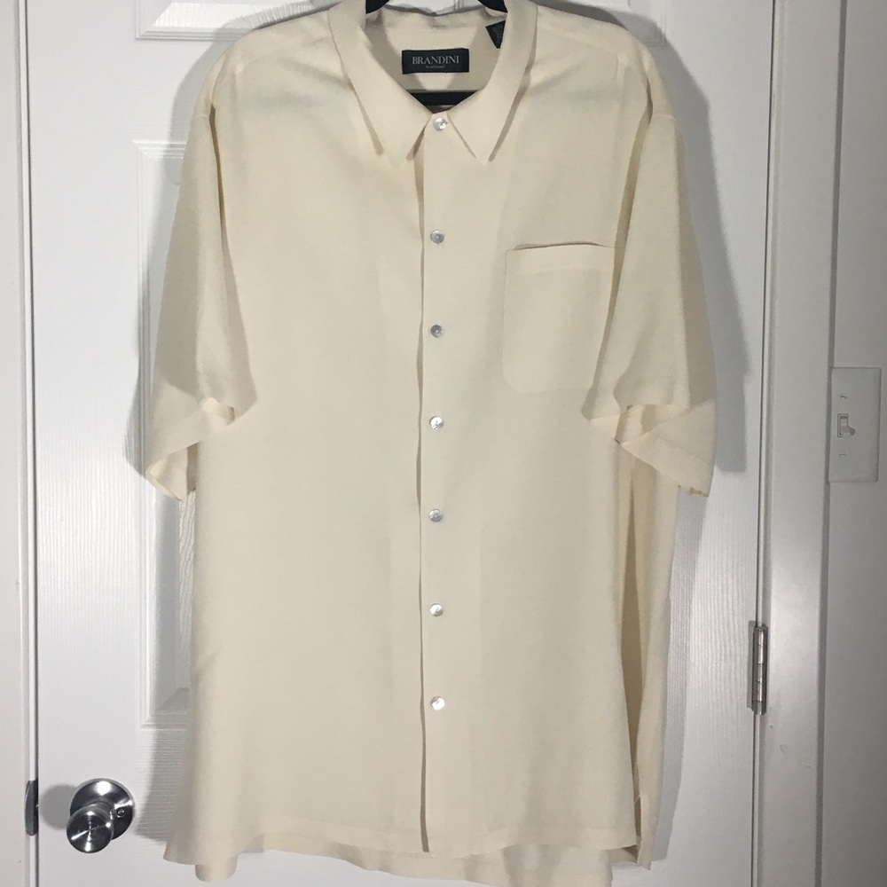 EUC Brandini 100% Silk Button Down Shirt